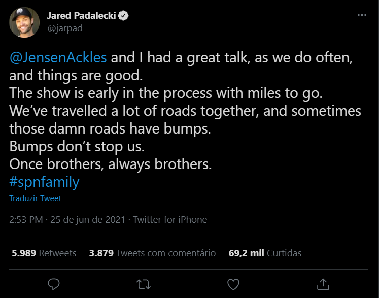 Jared Padalecki responde Jensen Ackles após pequena confusão no Twitter - legadoplus