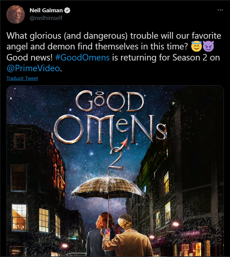 Neil Gaiman confirma segunda temporada de Good Omens - legadoplus