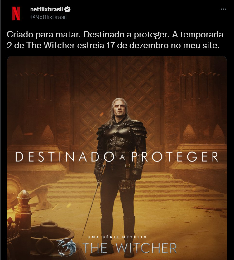 Anúncio da Netflix sobre 2a temporada de The Witcher - legadoplus