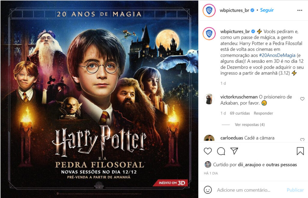 Harry Potter e a Pedra Filosofal ganha nova data de exibição - legadoplus