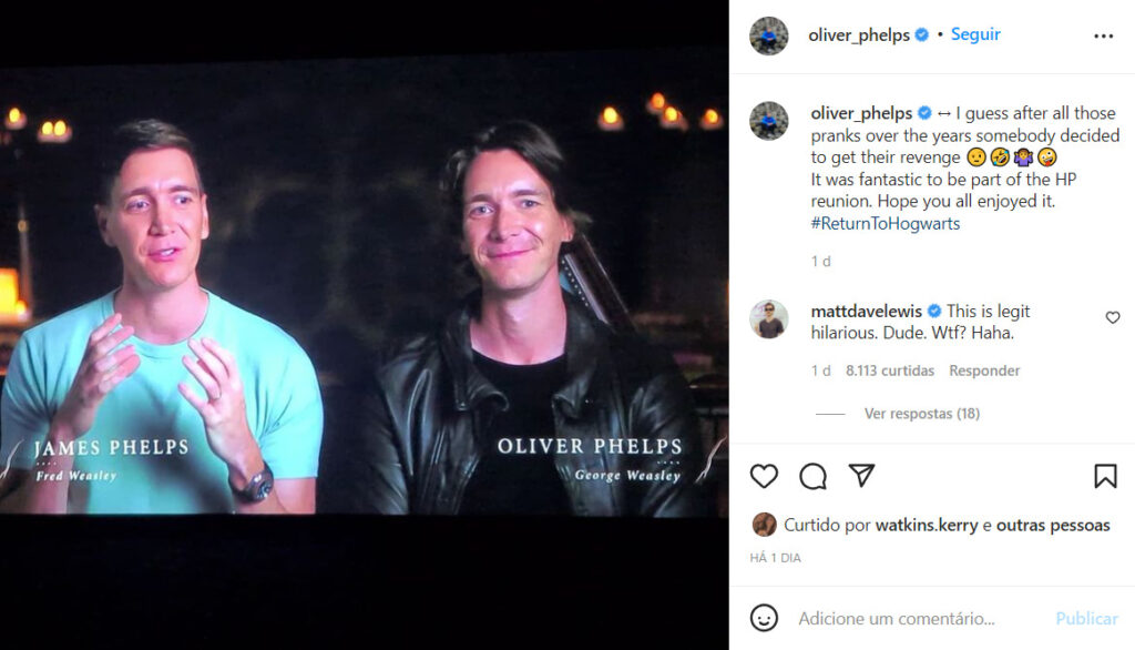 James e Oliver Phelps são confundidos em especial de Harry Potter - legadoplus
