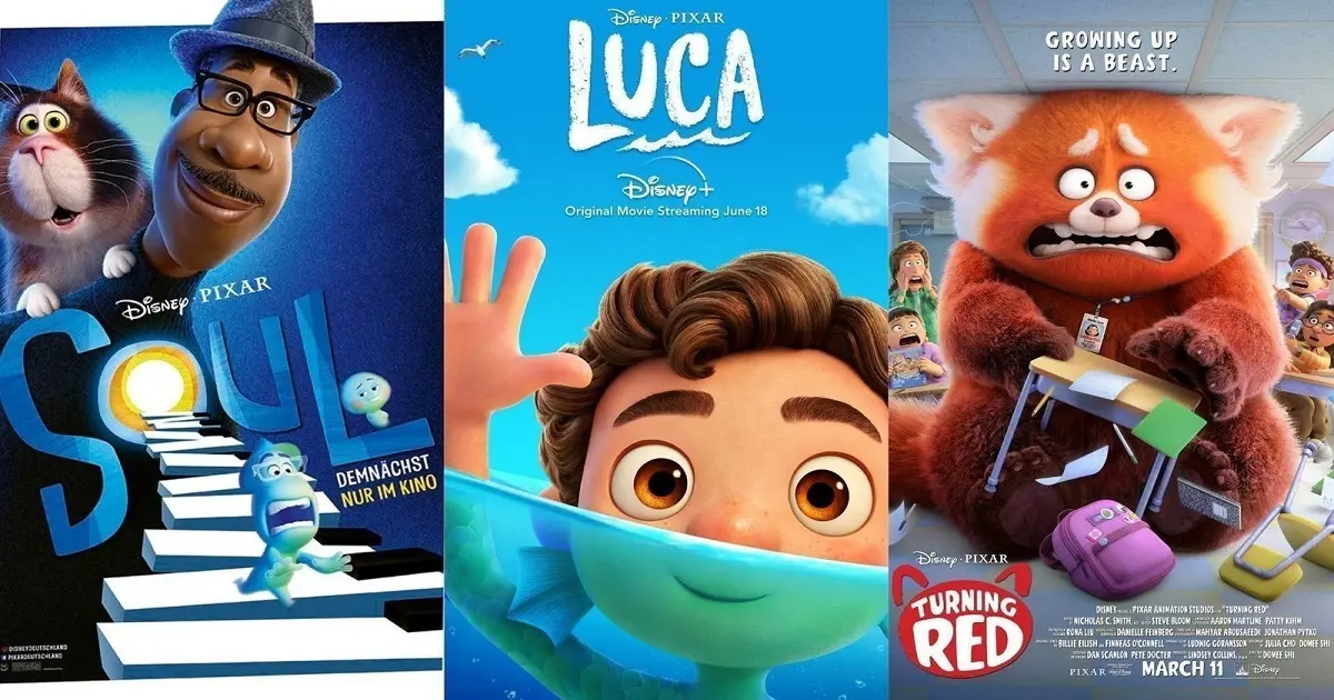 Animações da Disney e Pixar como Soul, Luca e Red foram lançados diretamente no streaming e não nos cinemas na maior parte do mundo.