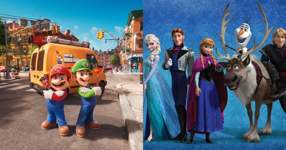  Super Mario Bros ultrapassa Frozen e é a terceira maior animação da história nas bilheterias